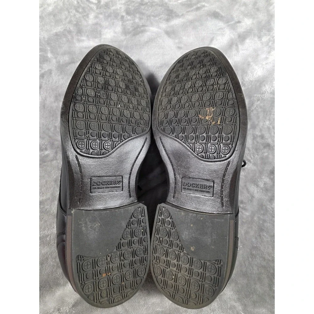 Dockers Gordon Black Faux Leather Cap‎ Toe Oxford Dress Shoes Men's 9 Wide